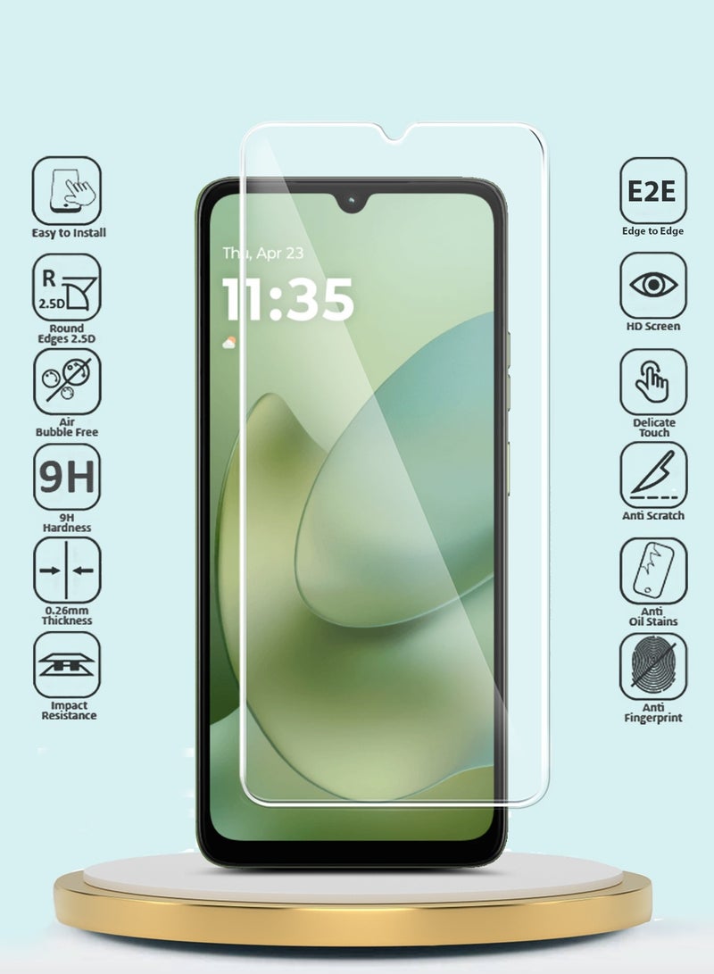 جيماكس واقي شاشة زجاجي مقسّى مقوى 9H 2.5D من سلسلة GMAX الفاخرة لجهاز موتورولا موتو G06 / G06 باور 4G 2025 بحواف منحنية - شفاف - Image 2